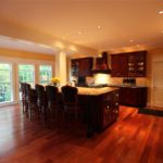 This kitchen was made for a Garnet Valley home owner and includes hardwood floors and stone accent walls.