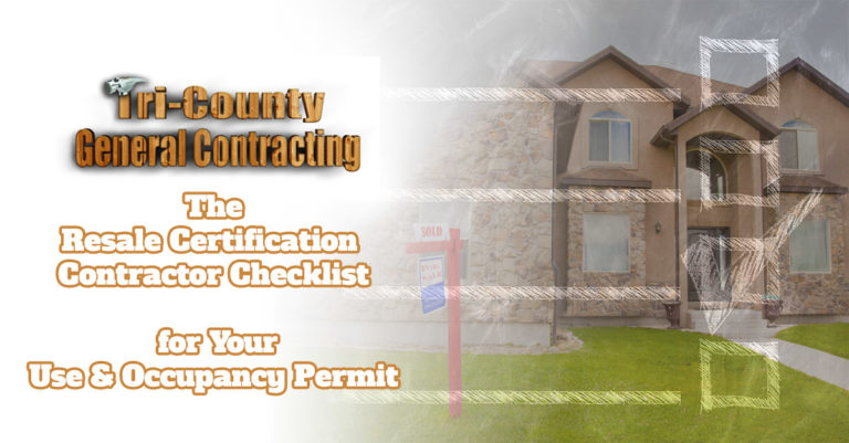 Resale Certification Contractor Checklist - Use & Occupancy Permit
